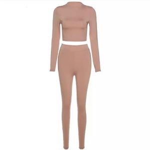 Brown Long Sleeve Two Piece Set , Also in Black